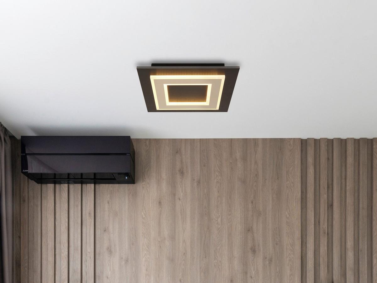 LAMPA SUFITOWA LEANA - czarny/opal, Design, tworzywo sztuczne/metal (32/32/5,5cm) - Novel