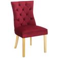 Stuhl in Rot aus Samt - Naturfarben/Dunkelrot, LIFESTYLE, Holz/Textil (58/97/67cm) - Premium Living Stuhl in Rot aus Samt - Naturfarben/Dunkelrot, LIFESTYLE, Holz/Textil (58/97/67cm) - Premium Living
