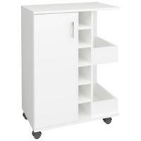 SERVIERWAGEN ESILO KW M - Weiss/Silberfarben, Design, Holzwerkstoff/Kunststoff (63/85/40cm) - MID.YOU