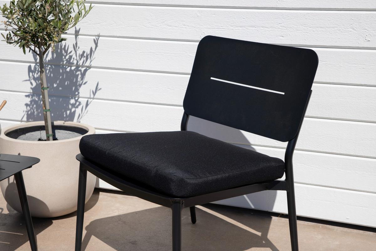 Loungesessel-2er Set Lina ca. 55x73x59 cm Schwarz - Schwarz, KONVENTIONELL, Textil/Metall (55/73/59cm) - Gardenson