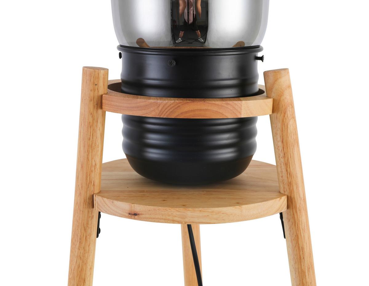 Állólámpa Bekka - natúr színű/fekete, Modern, Üveg/fém (37/33/132cm) - Bessagi Home