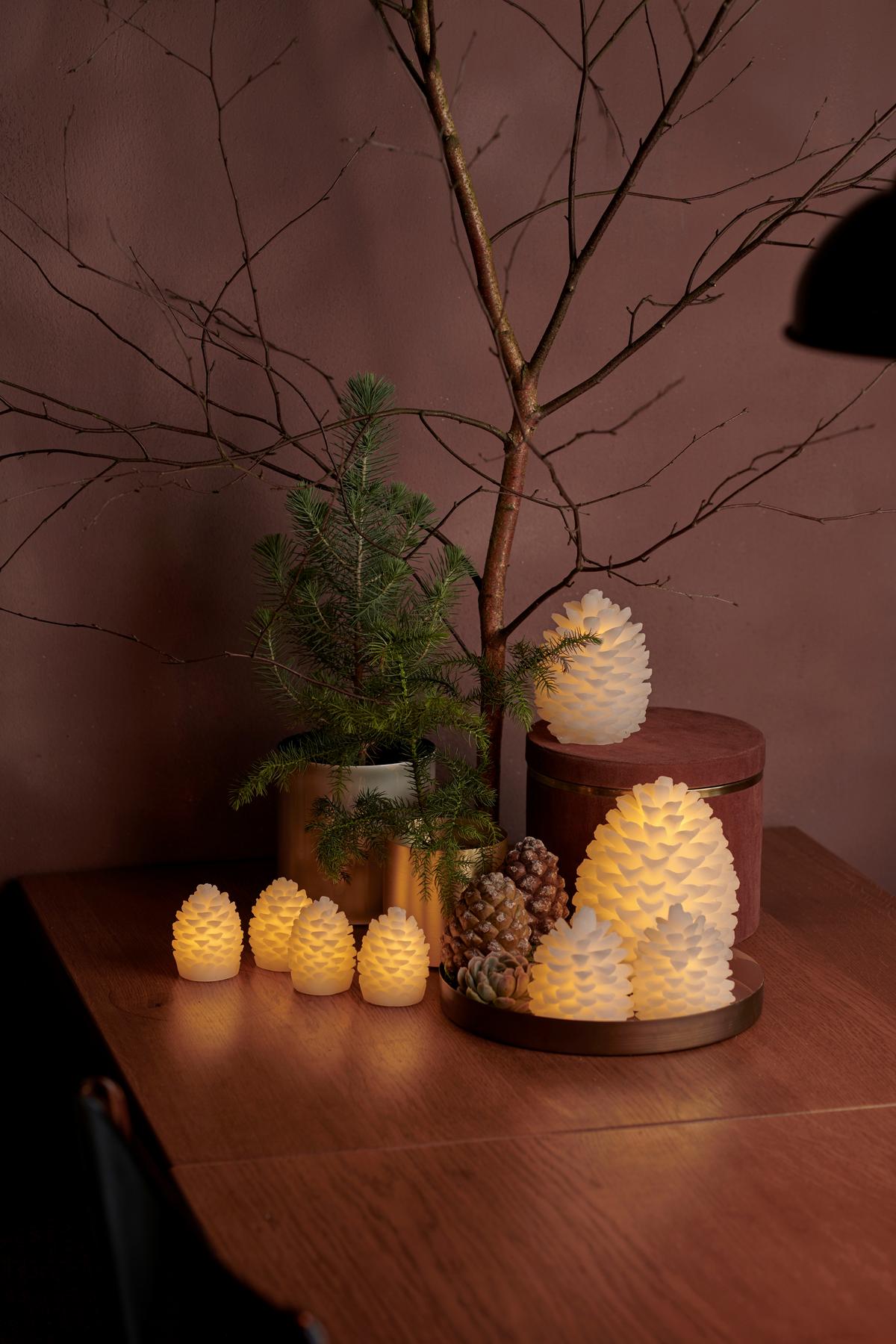 ŚWIECA LED 13102 CLARA ZEST. - biały, Konventionell, materiały naturalne (8/10cm)