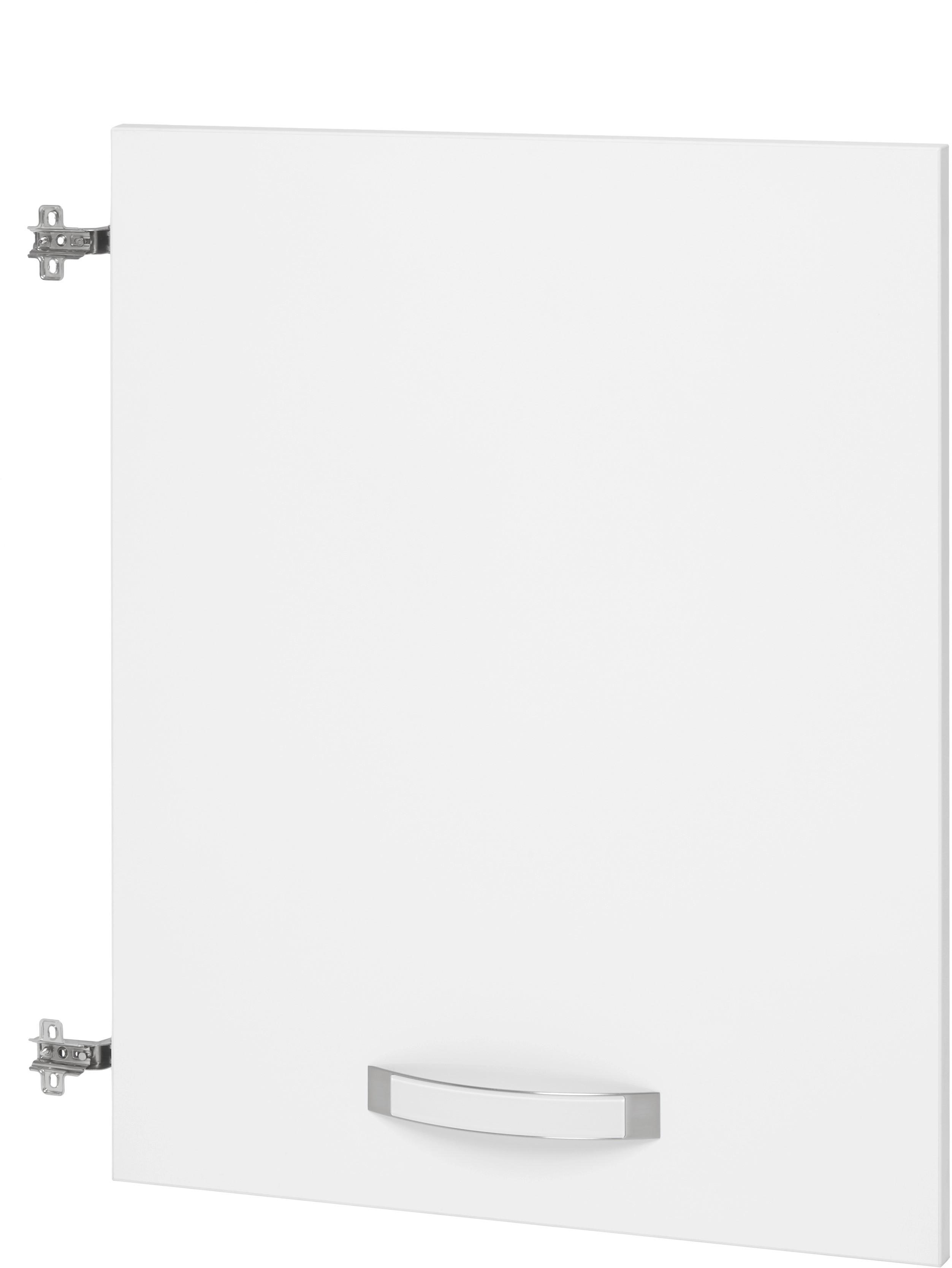 Tür in Weiss Hochglanz - Weiss Hochglanz/Weiss, Modern, Holzwerkstoff/Metall (56,6/70,1/1,8cm) - Premium Living