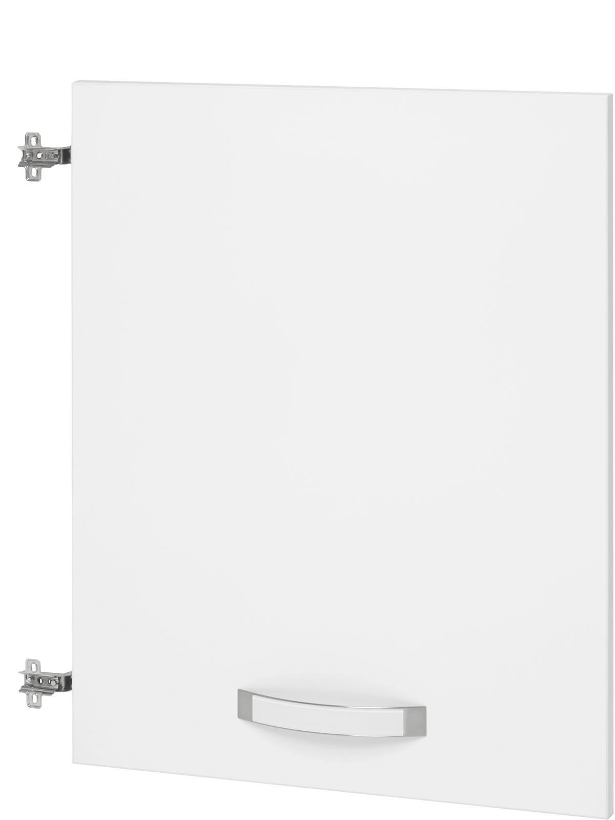 Tür in Weiss Hochglanz - Weiss Hochglanz/Weiss, Modern, Holzwerkstoff/Metall (56,6/70,1/1,8cm) - Premium Living