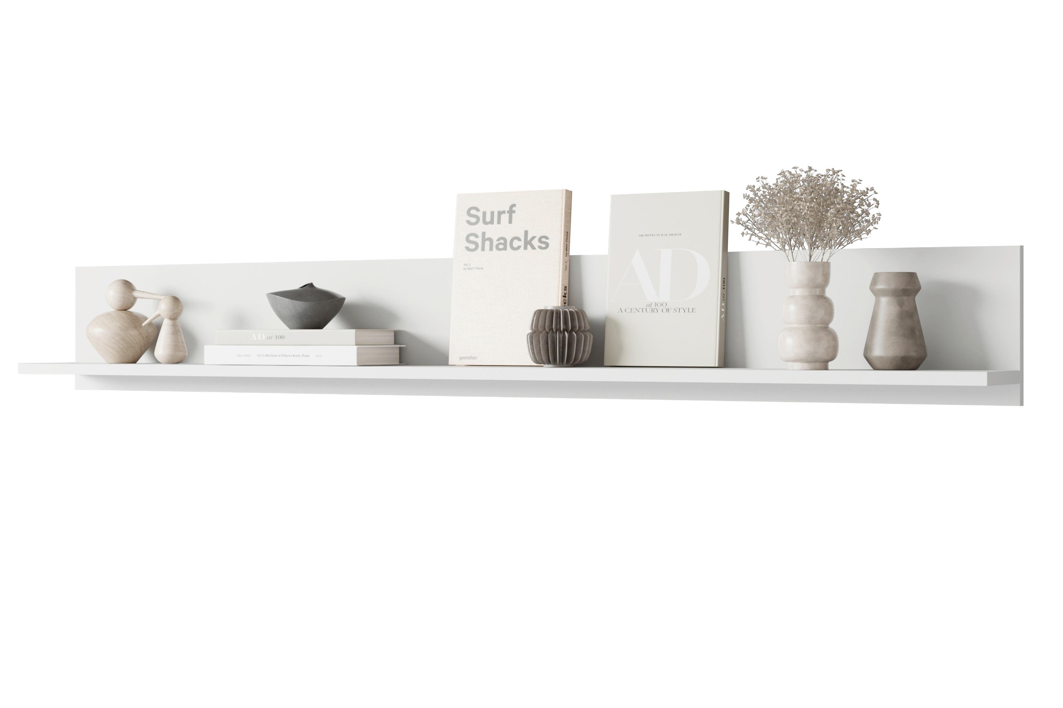 Stenska Polica Vera 138, Bela - bela, Design, leseni material (138,5/18/12cm) - Livetastic