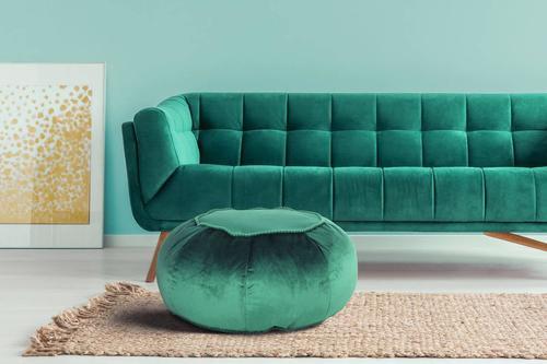 POUF Pouf Taj Mahal DxH:: 65x35 cm - Grün, MODERN, Textil (65/35/65cm) - Kayoom