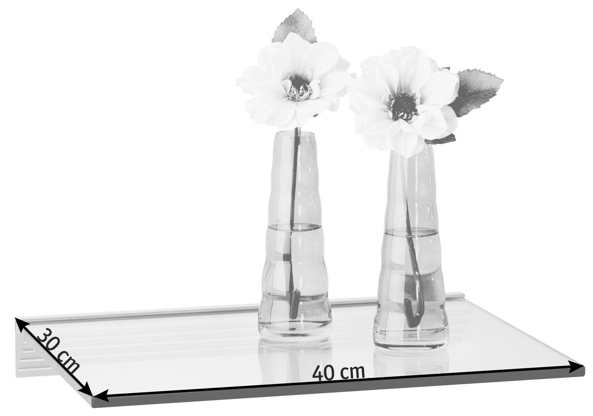 PÓŁKA ŚCIENNA WING GW 4030 KK - przezroczysty, Basics, szkło (40/1/30cm)