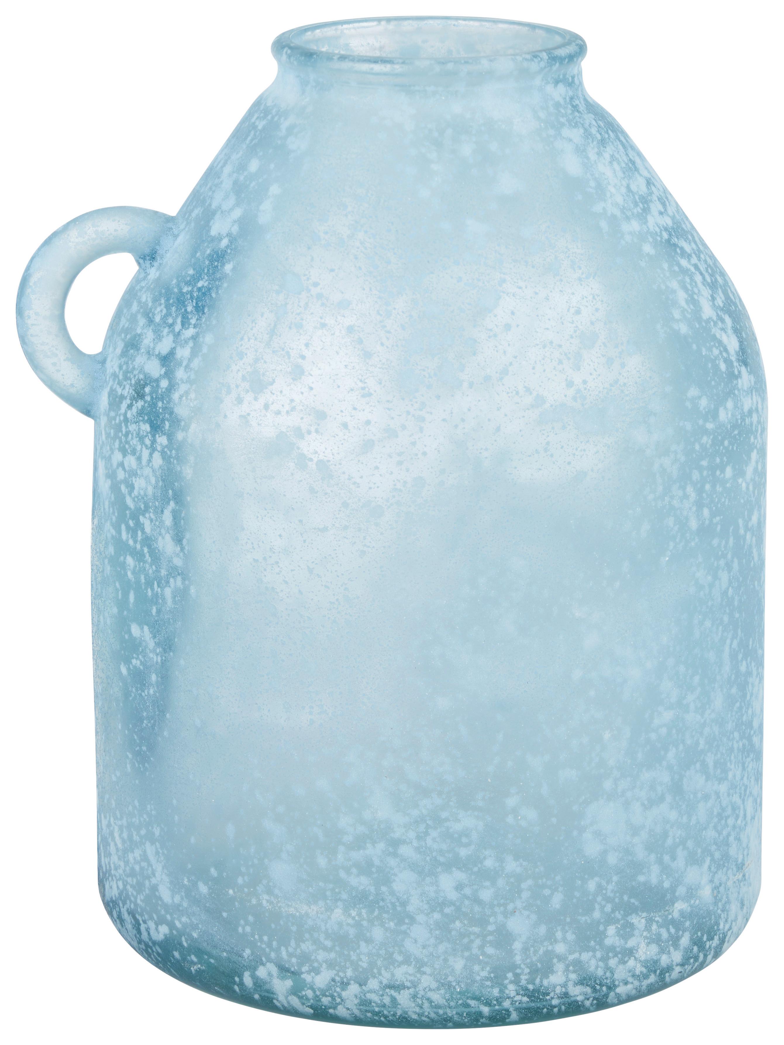 Vaza Florero - modra, steklo (21/25,5cm) - Premium Living