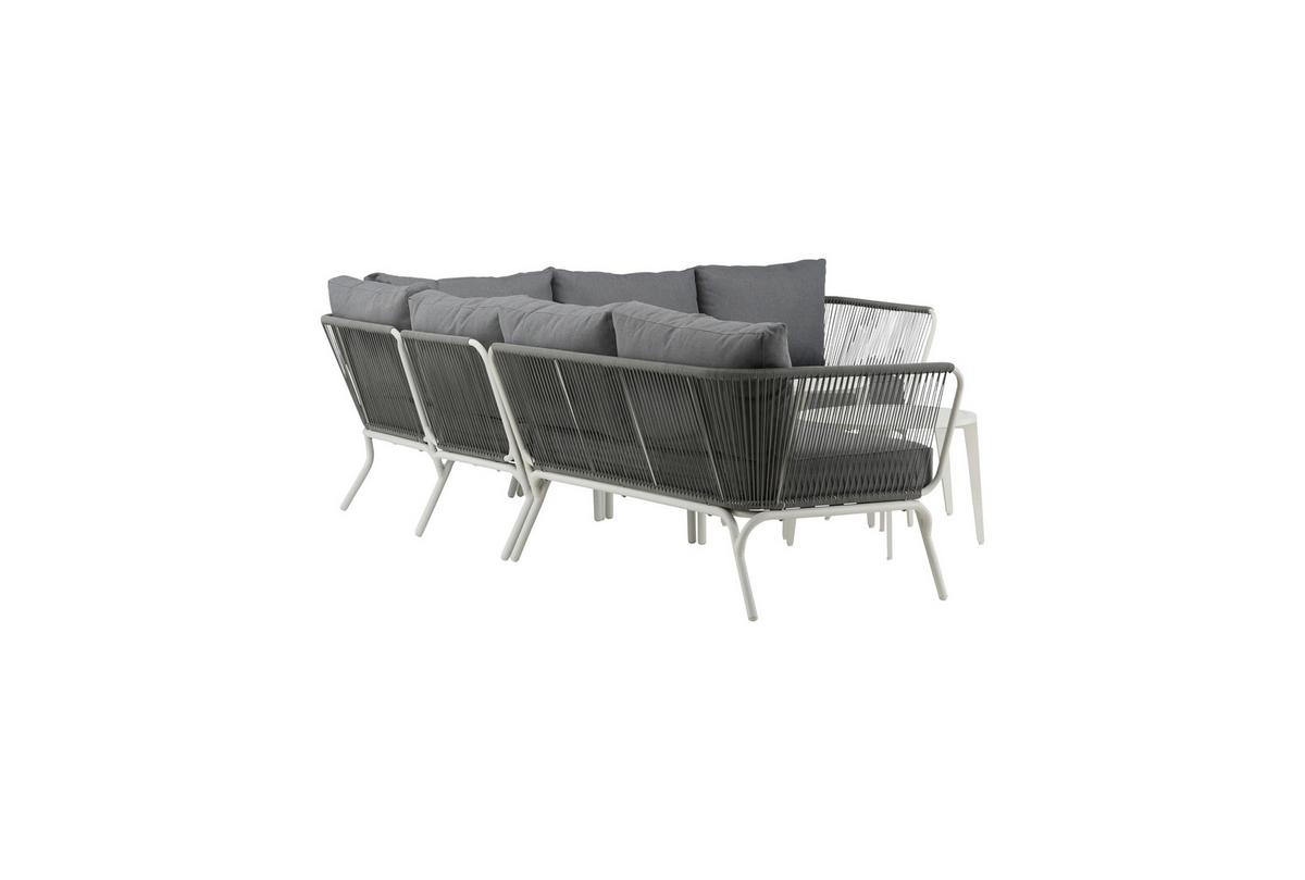 Dining-Loungeset Roxo ca. 283x221 cm Grau/Weiß - Weiß/Grau, KONVENTIONELL, Textil/Metall - Gardenson