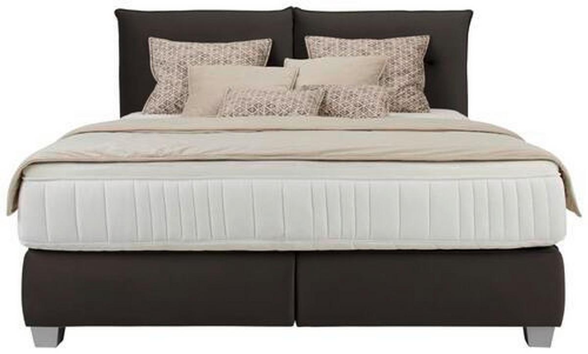 Boxspringbett Fog in Braun ca. 180x200cm - Silberfarben/Braun, LIFESTYLE, Kunststoff/Textil (180/200cm) - Premium Living
