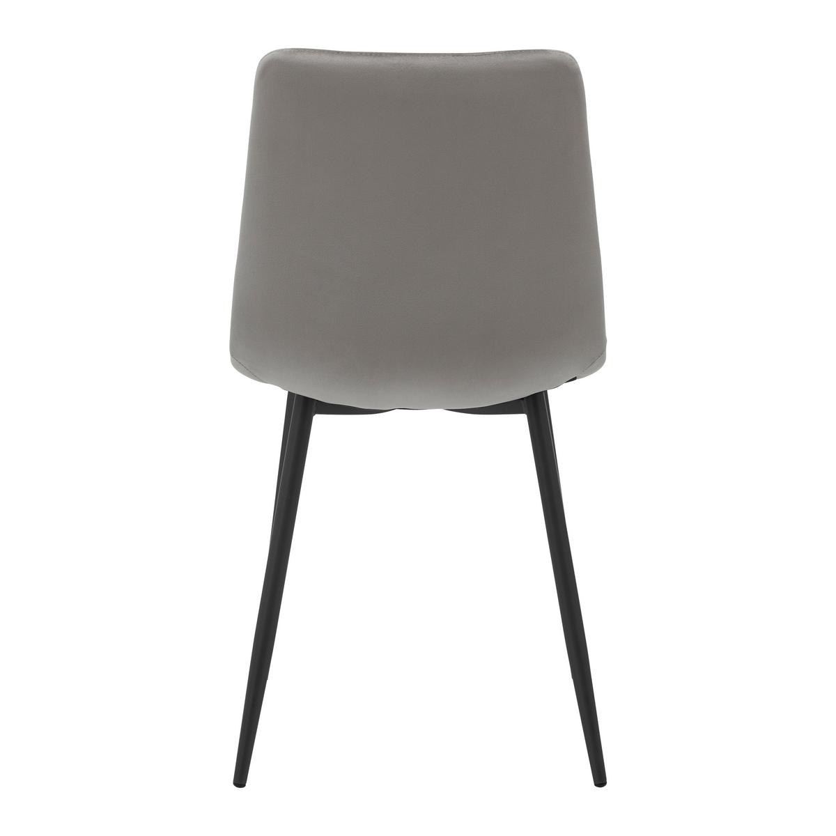 Stuhl Ria Grau Samt Gepolstert - Schwarz/Grau, MODERN, Holz/Textil (43,5/87/54cm) - Bessagi Home