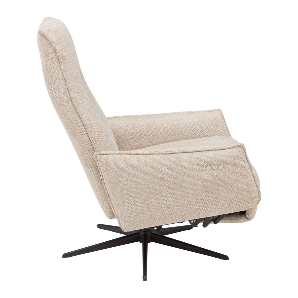 Relaxsessel Venezia Beige - Beige/Schwarz, MODERN, Textil/Metall (76/103/86cm)