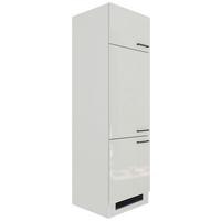 Geräteumbauschrank in Lichtgrau glänzend - Schwarz/Grau, MODERN, Holzwerkstoff/Metall (60/200/57cm) - FlexWell