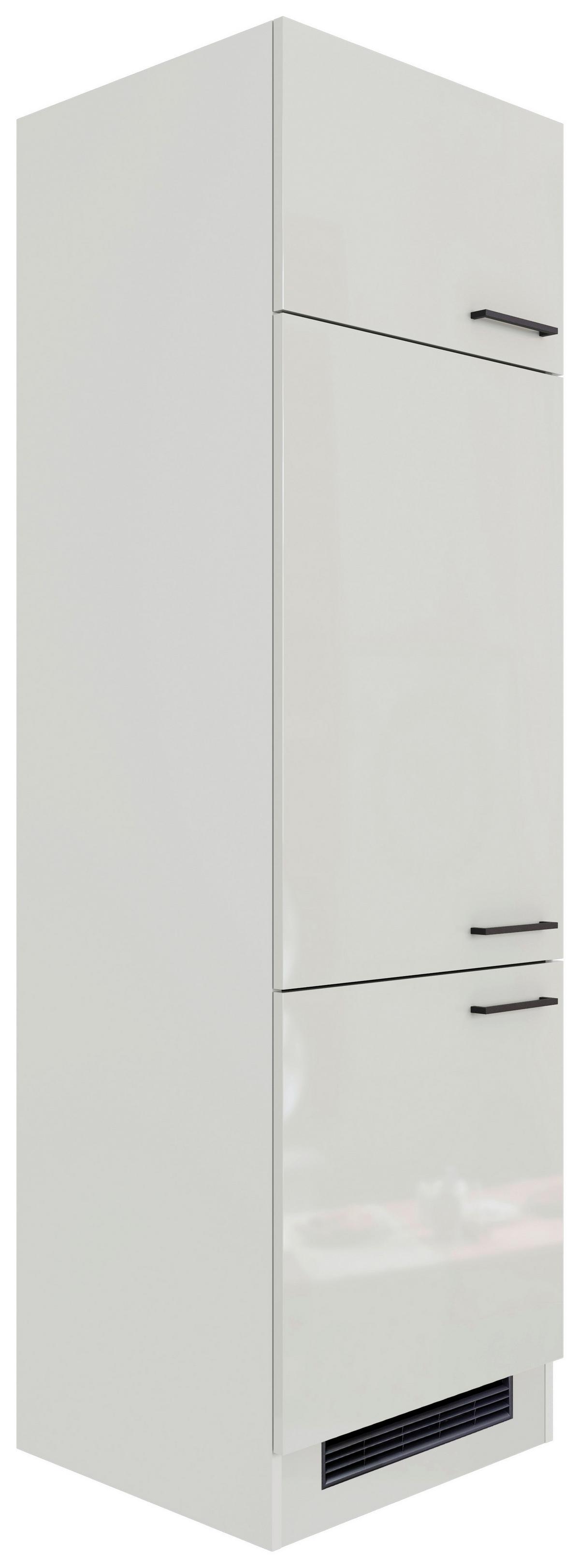 Geräteumbauschrank in Lichtgrau glänzend - Schwarz/Grau, MODERN, Holzwerkstoff/Metall (60/200/57cm) - FlexWell