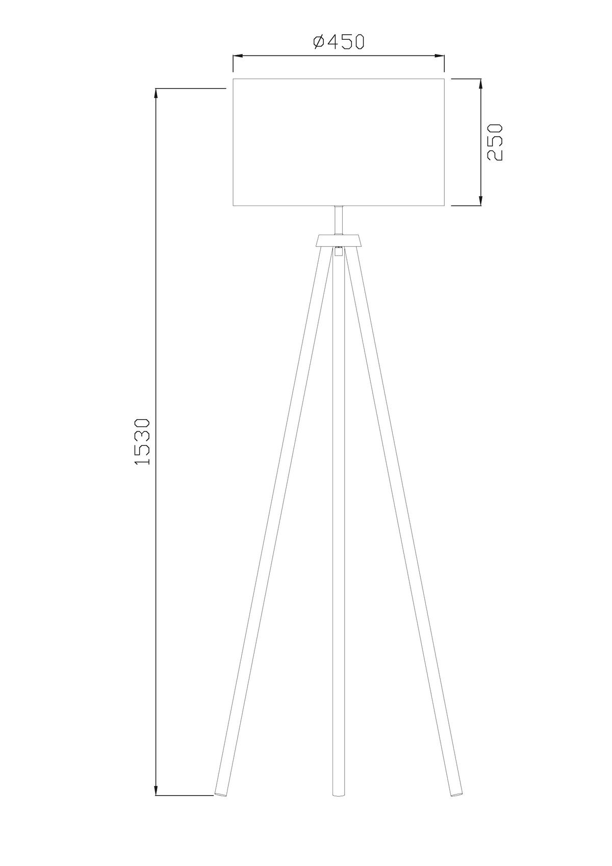 LAMPA STOJĄCA WOOD - kolor orzechowy/biały, Trend, tworzywo sztuczne/tkanina (45/153cm) - Novel