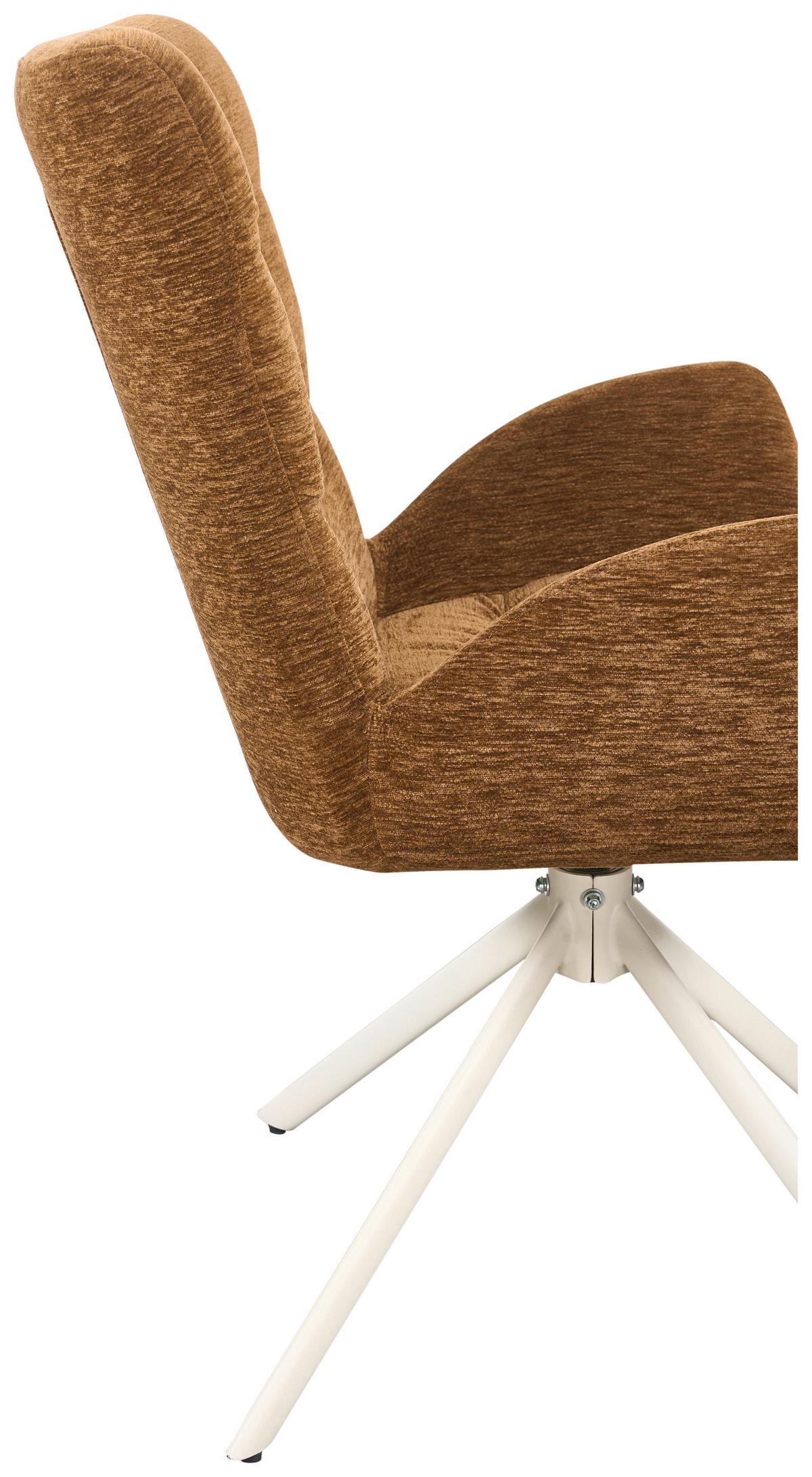 Armlehnstuhl Stella Braun/beige - Beige/Braun, Design, Textil/Metall (58/91/66cm) - Mömax