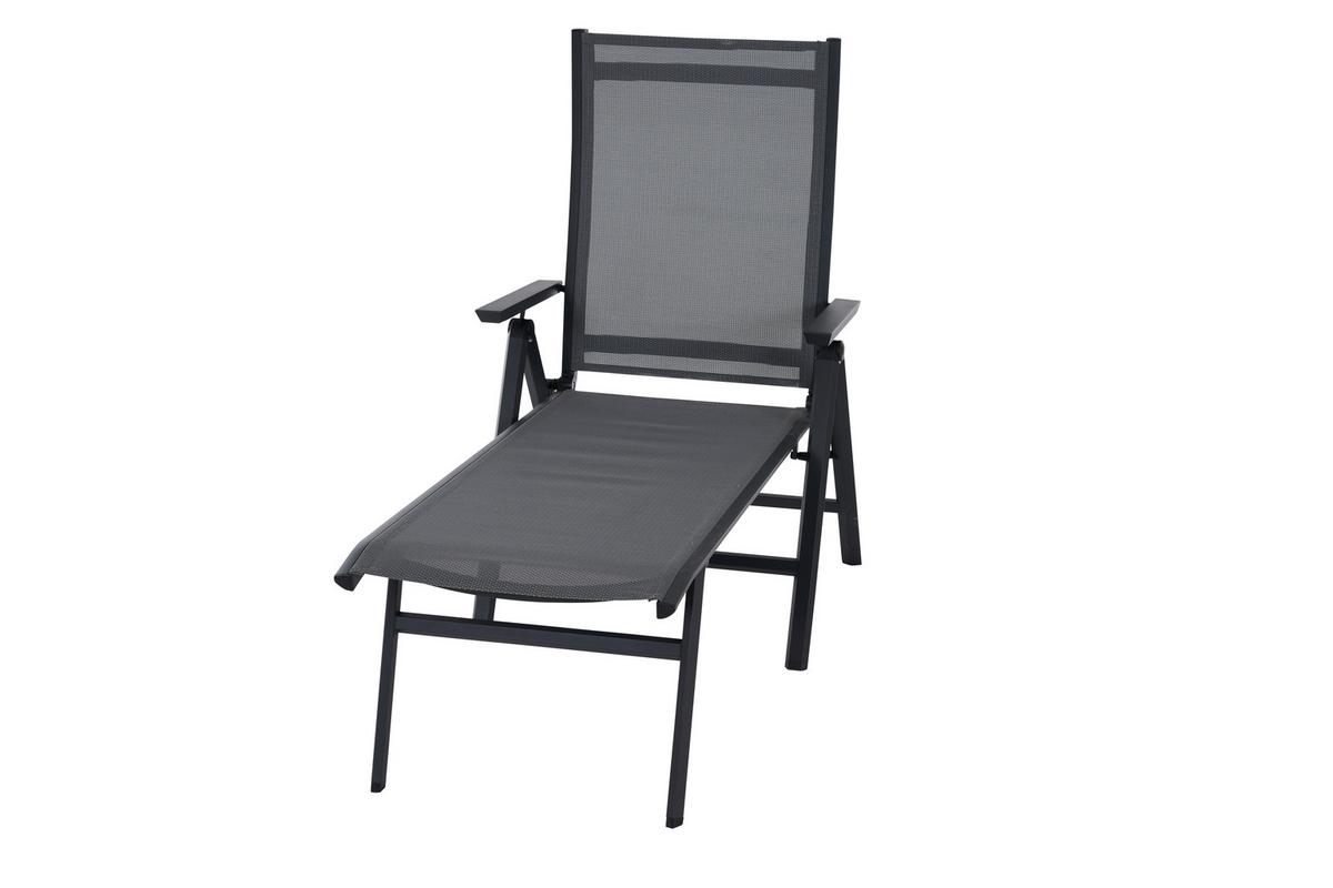 Gartenliege Tauro Anthrazit - Anthrazit, Basics, Kunststoff/Metall (63/99,5/182,5cm) - Siena Garden