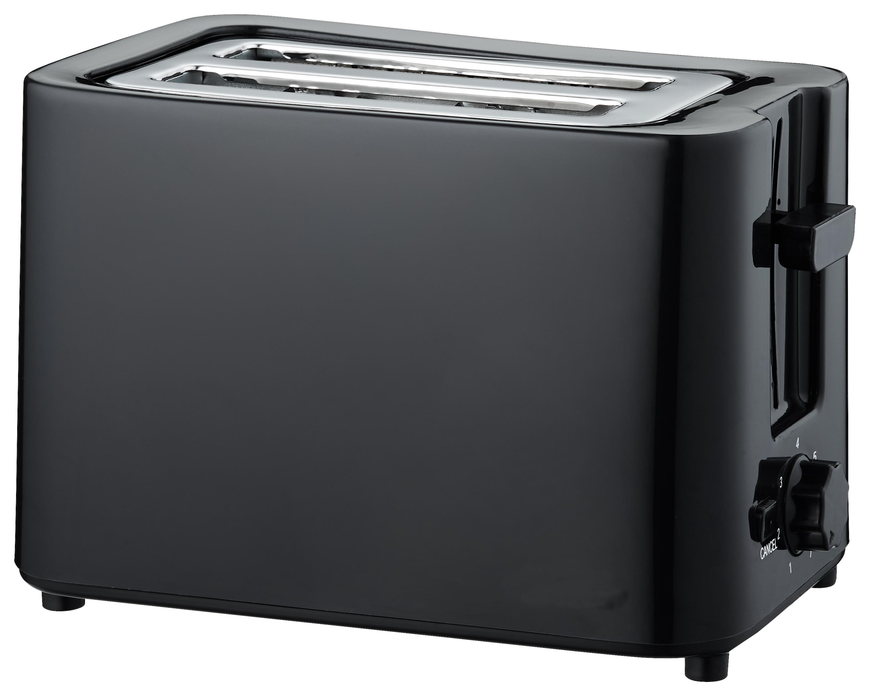 Toaster Role max. 700 Watt - Edelstahlfarben/Schwarz, MODERN, Kunststoff/Metall (23,2/14,2/15,8cm) - Insido