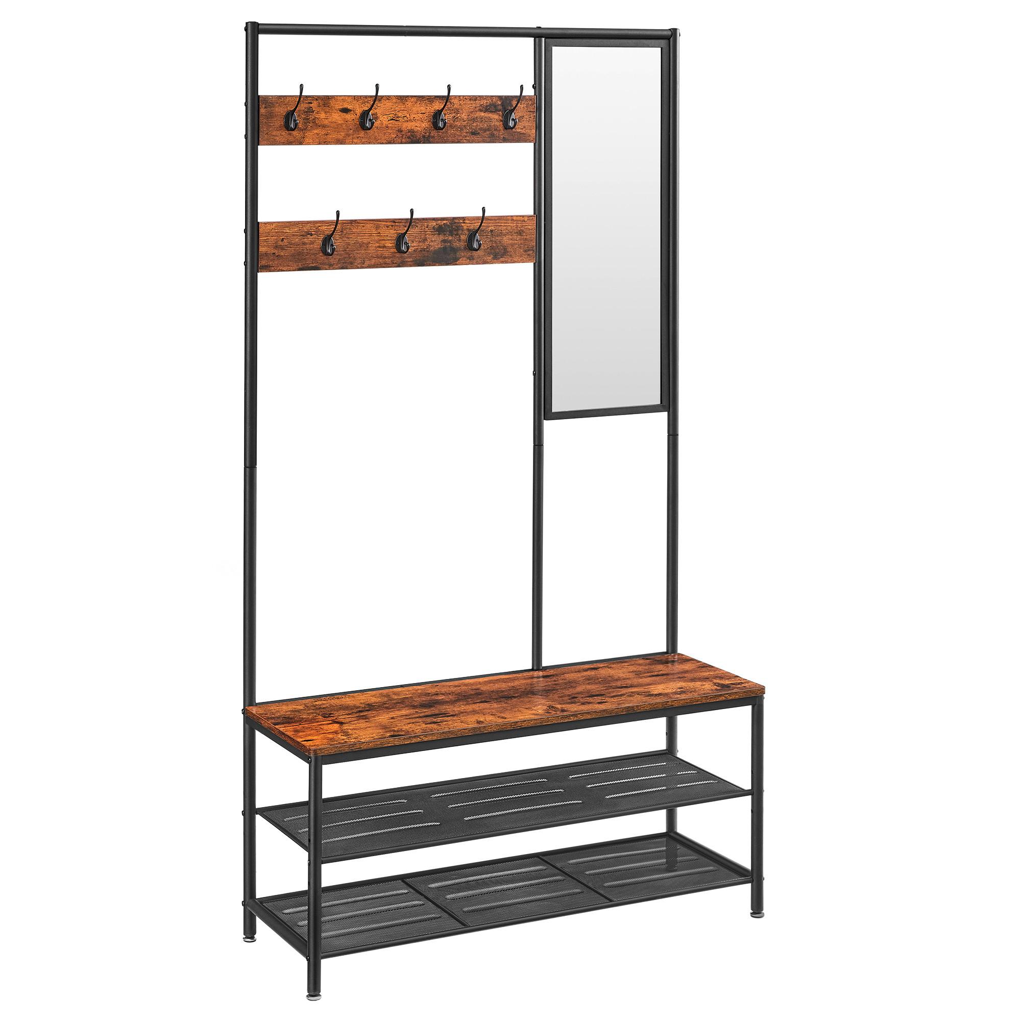 GARDEROBE HSR415B01 - Schwarz/Braun, Trend, Holzwerkstoff (98/180/35cm) - MID.YOU