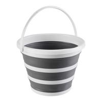 Eimer Foldy Grau/Weiß ca. 9l - Weiß/Grau, KONVENTIONELL, Kunststoff (33/24cm) - Mömax