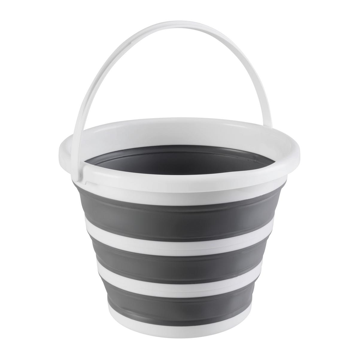 Eimer Foldy Grau/Weiß ca. 9l - Weiß/Grau, KONVENTIONELL, Kunststoff (33/24cm) - Mömax