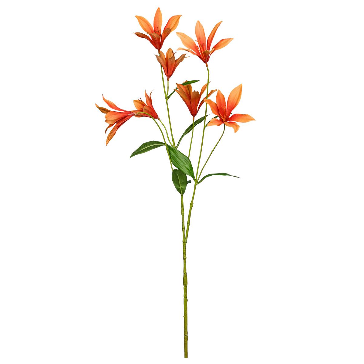 Dekozweig Clematis I Orange/Grün - Orange/Grün, Konventionell, Kunststoff (84cm) - Mömax