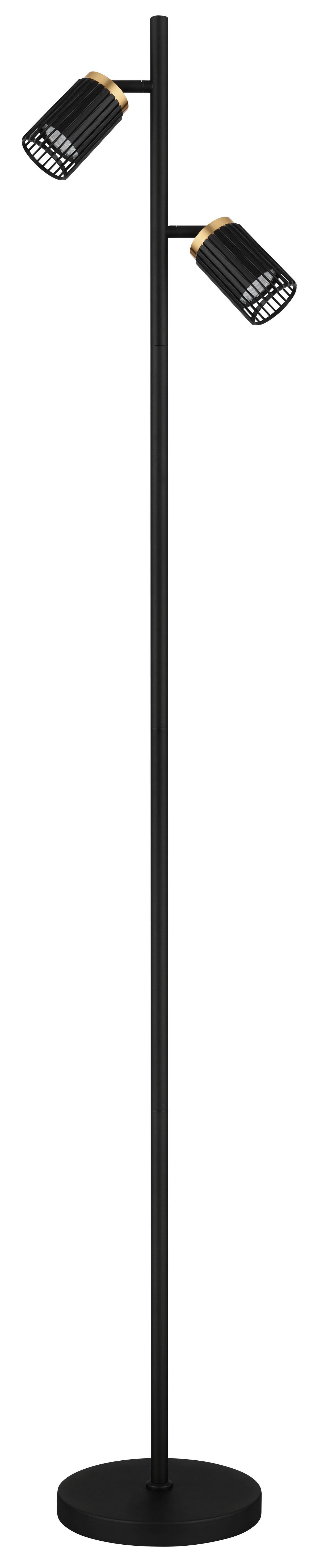 STEHLEUCHTE 57906S KORBEN - Goldfarben/Schwarz, Design, Kunststoff/Metall (27,5/22/158cm) - Globo