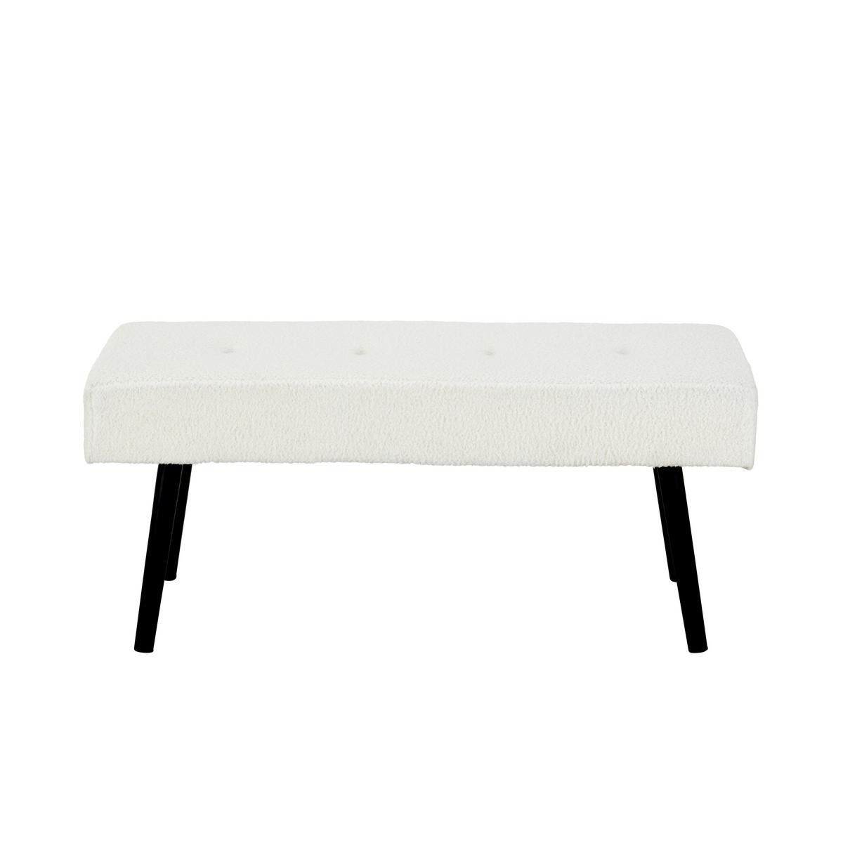 Sitzbank In Weiss - Weiss/Schwarz, Modern, Textil/Metall (100/44/35cm) - Mömax