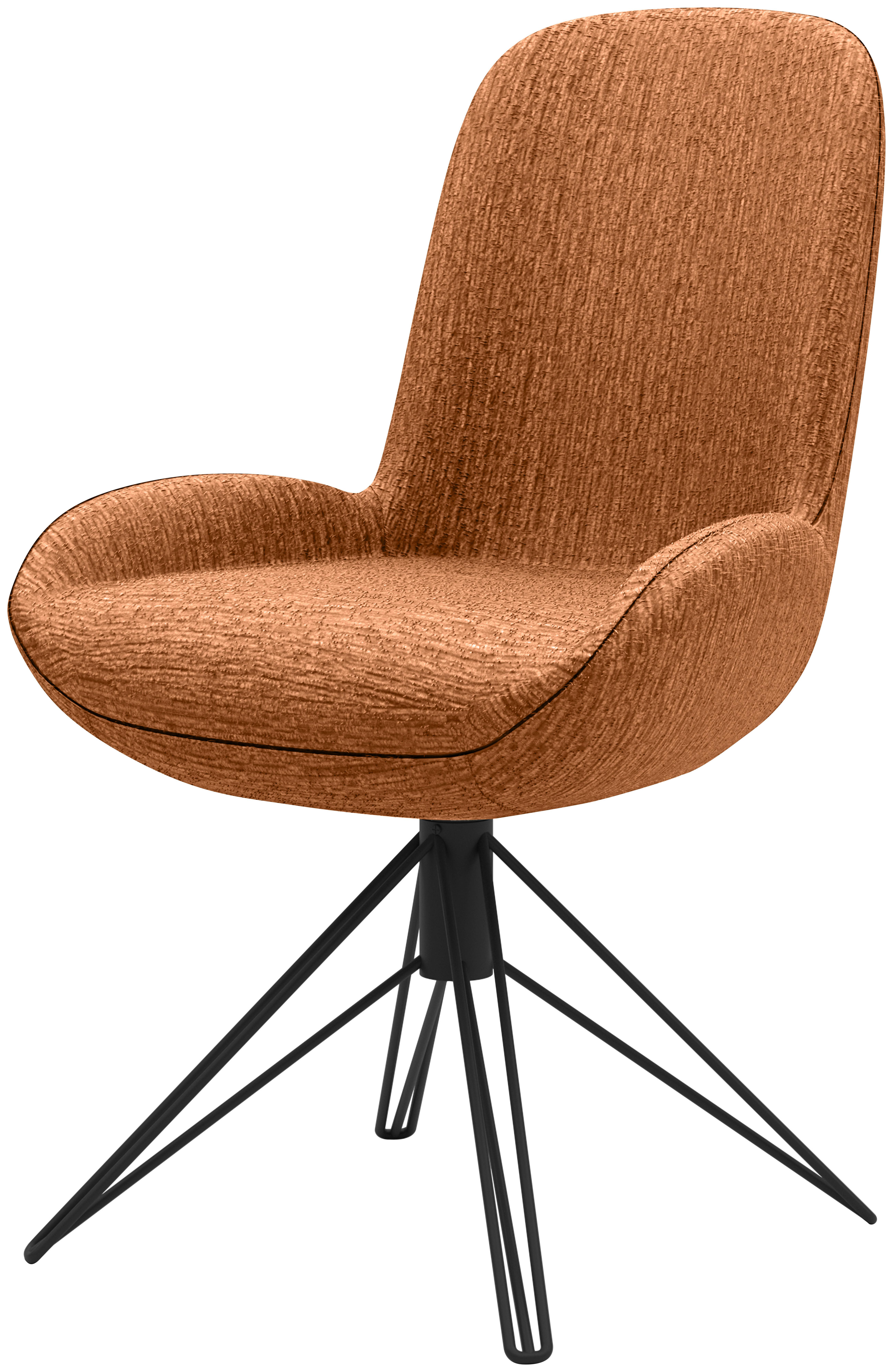 KRZESŁO HELVIN -MR- - czarny/kolor miedziany, Design, metal/tkanina (55/90,5/62cm) - Musterring