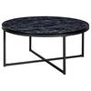 Couchtisch Marmoroptik ca. 80x36 cm Gestell Schwarz - Schwarz, KONVENTIONELL, Holzwerkstoff/Metall (80/80/36cm) - MID.YOU
