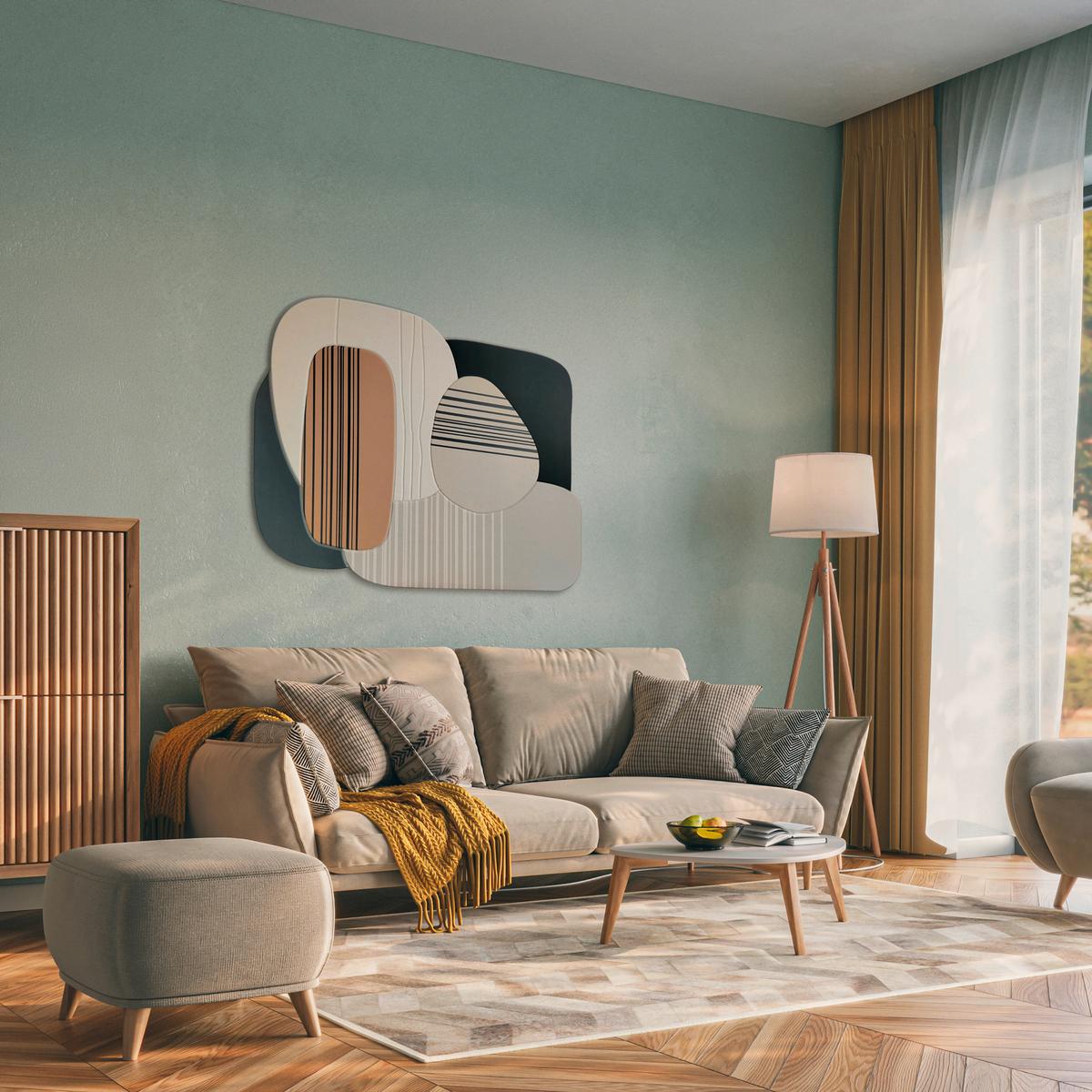 Akustični Panel Marla - črna/bež, tekstil (120/90cm) - Mömax