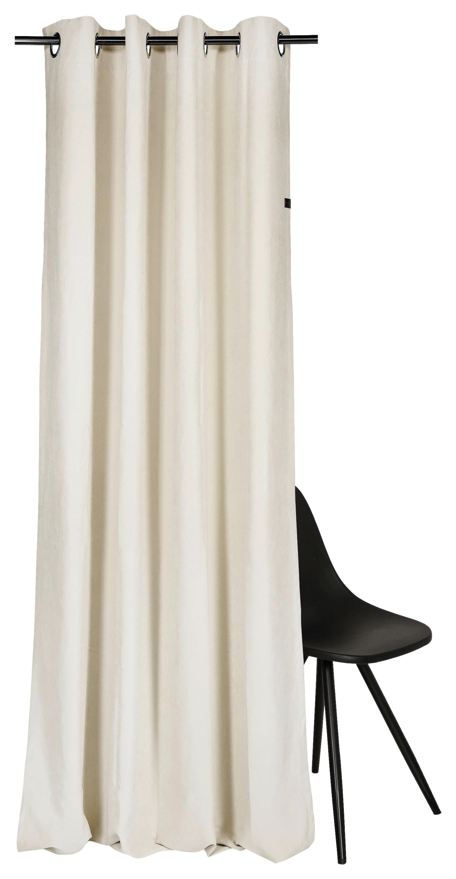 ZASŁONA NA PRZELOTKACH SW-PEACHY - beżowy/kremowy, Basics, tkanina (130/250cm) - Schöner Wohnen