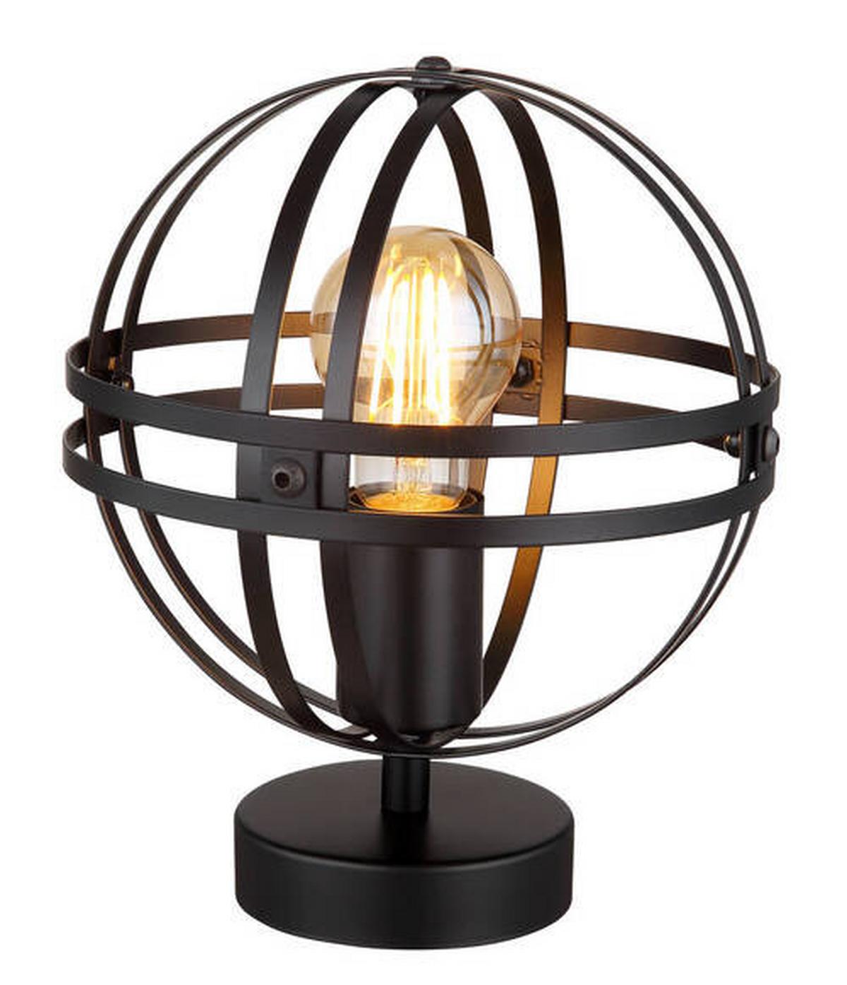 Tischleuchte Tamara Schwarz max. 60 Watt - Schwarz, Design, Kunststoff/Metall (20/24,5cm) - Globo
