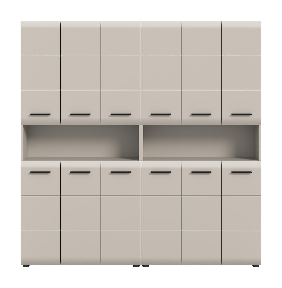 Badezimmer Ice Kaschmir 2-teilig - Kaschmir/Schwarz, Trend, Holzwerkstoff/Kunststoff (180cm) - MID.YOU