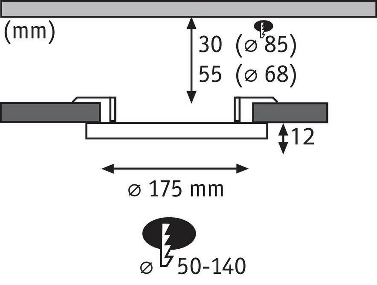 LED-Paneel Areo VariFit in Weiß max. 13 Watt - Weiß, Design, Kunststoff (17,5cm) - Paulmann