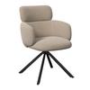 STOL MED ARMSTÖD LIORA - brun/svart, Modern, metall/textil (57,5/84/61cm) - Bessagi Home
