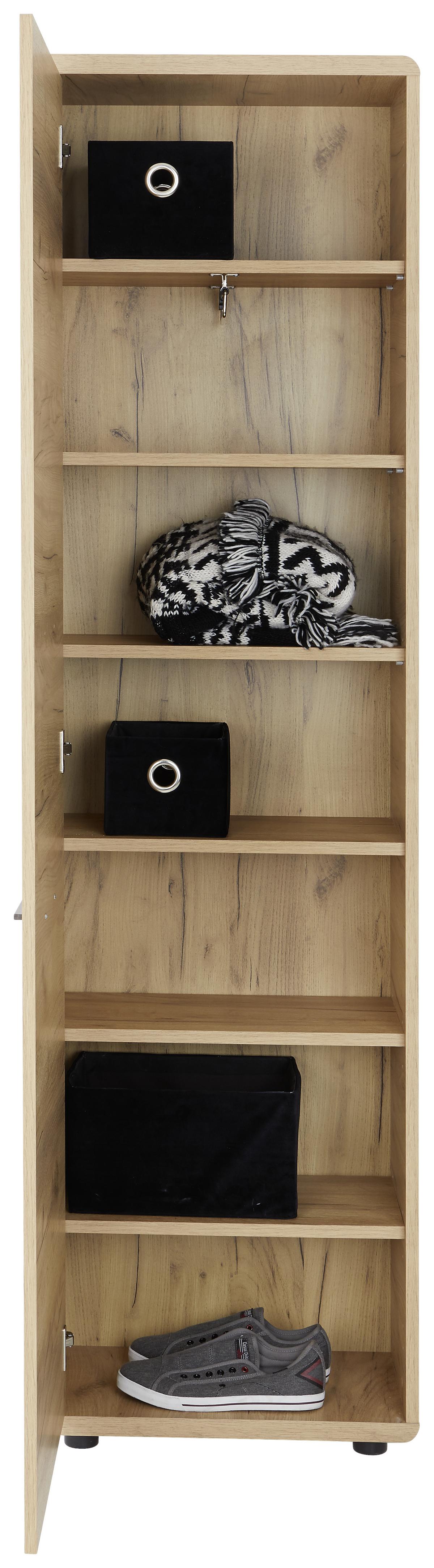 Dulap pentru hol FONTANA - culoare lemn stejar, Modern, material pe bază de lemn (54/198/32cm) - Modern Living
