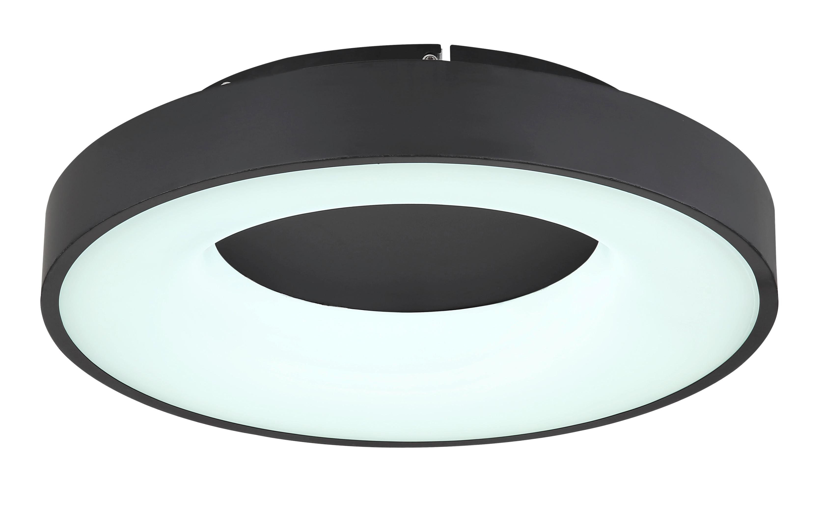 Stropna Led-svetilka Jolli, S Sijalko - črna/opal, Design, kovina/umetna masa (40/10cm) - Globo
