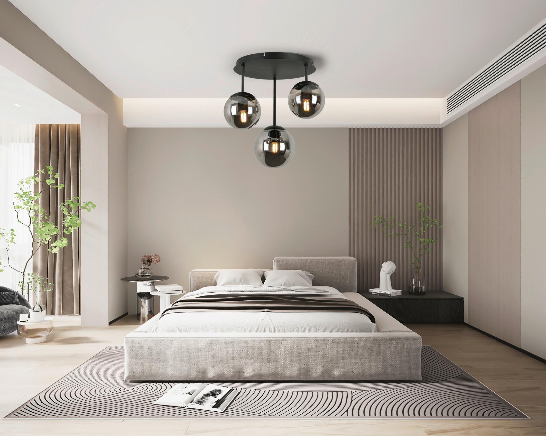 LAMPA SUFITOWA SUSI - czarny/kolor chromowy, Trend, tworzywo sztuczne/metal (35,5/36/38cm) - Novel