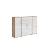Aktenschrank Office Edition Sw Set 16 Sonoma Eiche/Weiß - Weiß Hochglanz/Sonoma Eiche, MODERN, Holzwerkstoff (172,6/113,6/33cm) - MID.YOU