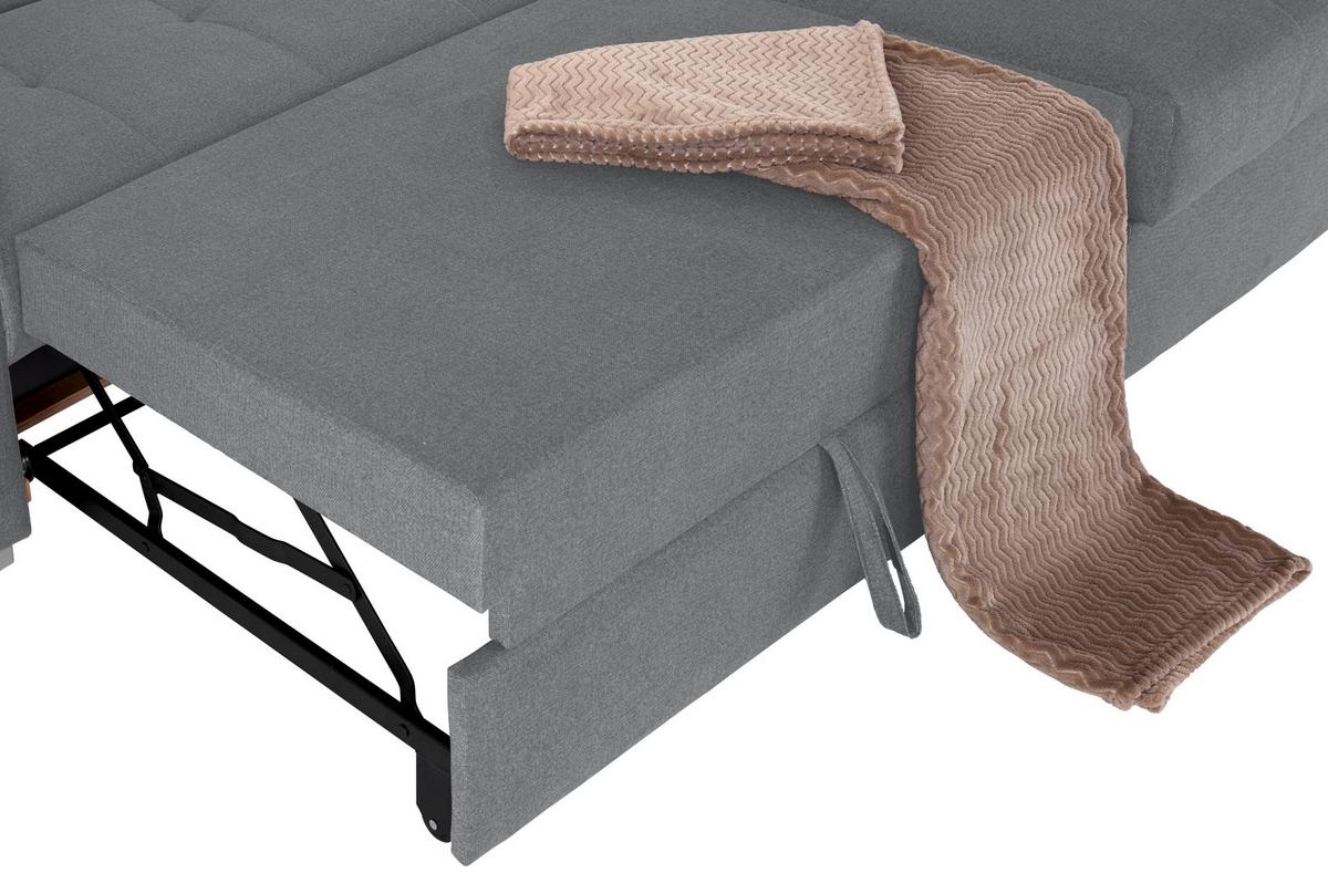 Kutna Garnitura Perry - siva/srebrne boje, Design, tekstil/drvo (292/183cm) - Modern Living