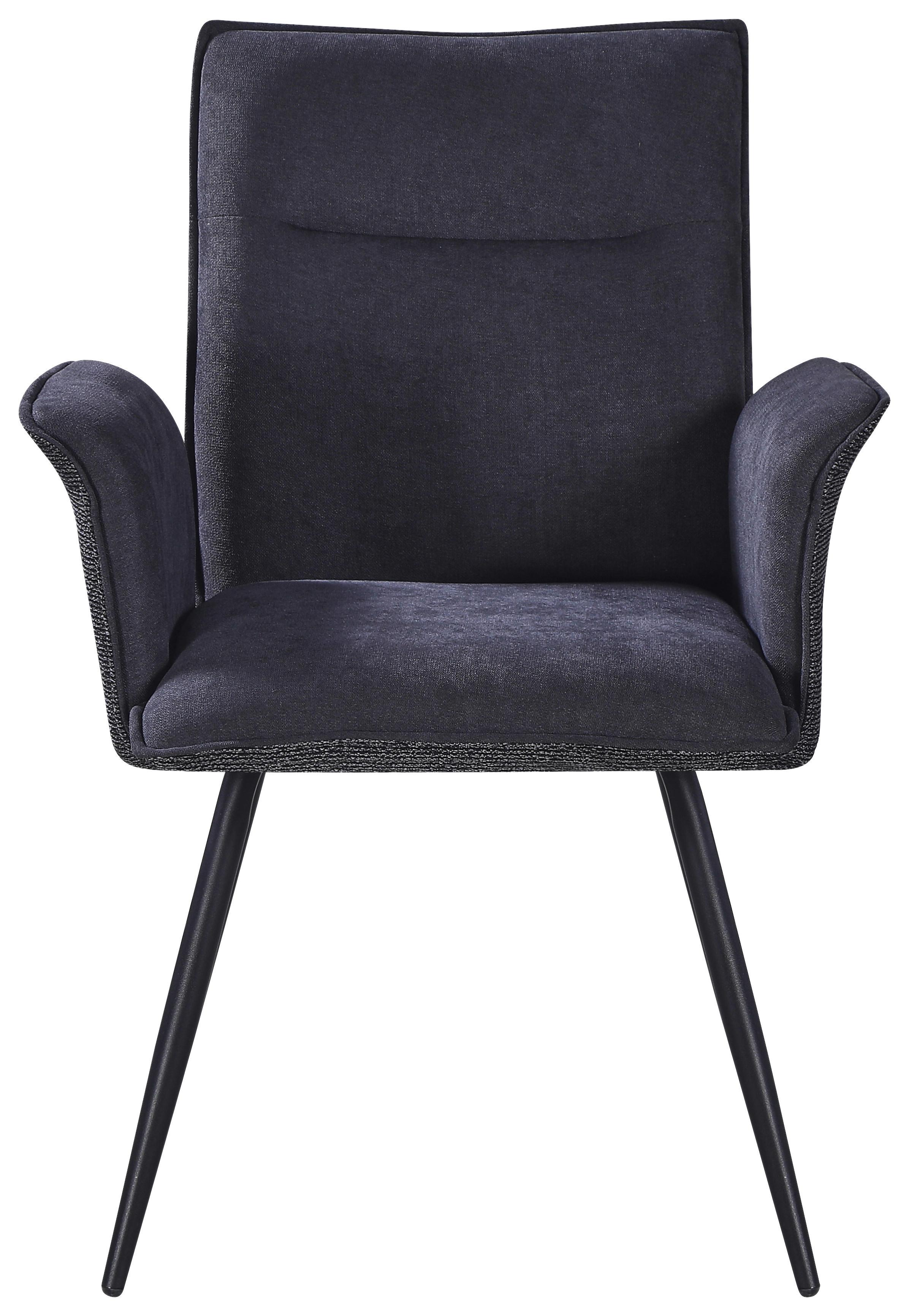 Armlehnstuhl Nova Grau - Schwarz/Grau, MODERN, Textil/Metall (63/88/63cm) - Premium Living