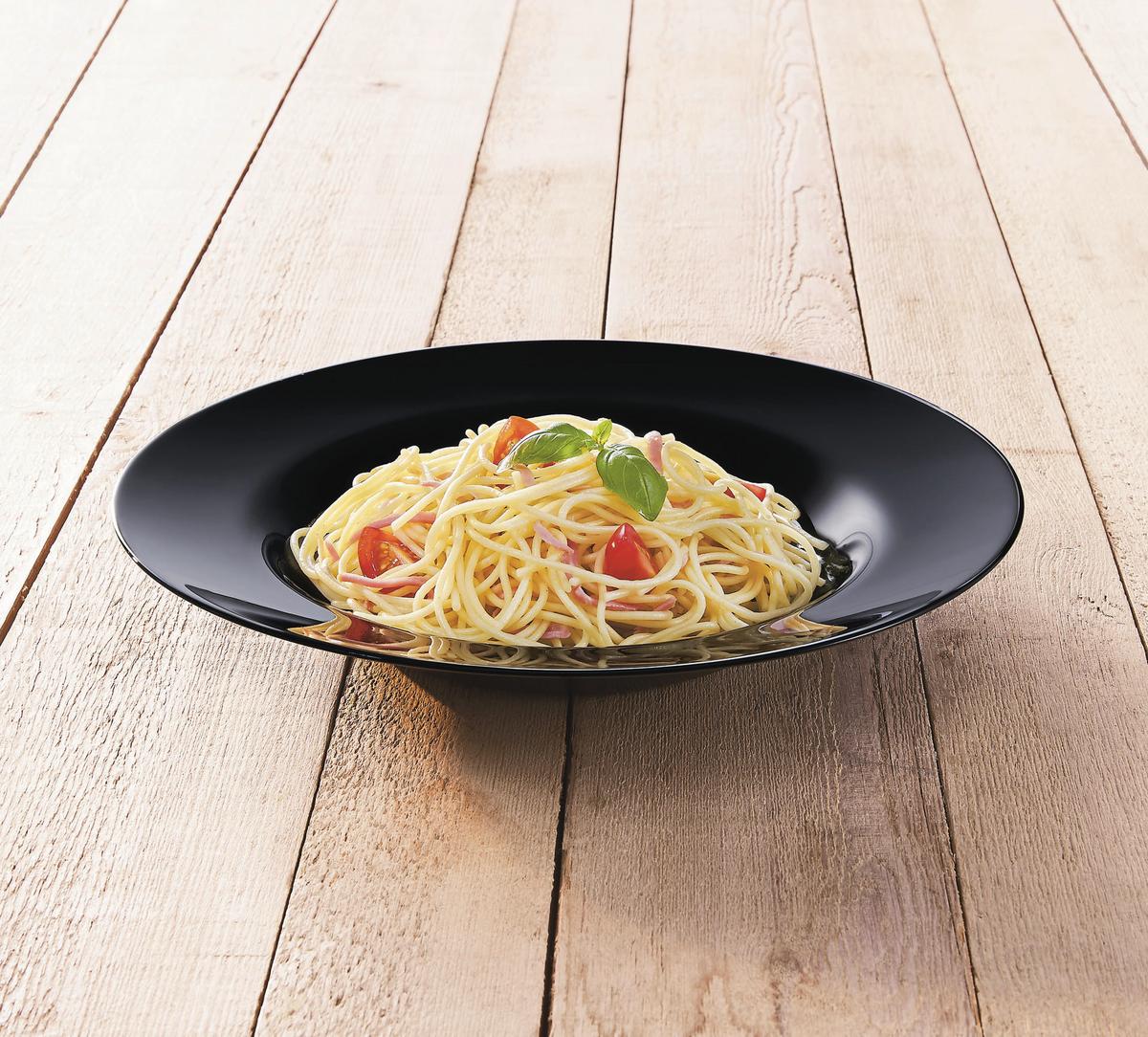 Krožnik Za Testenine Italien Party Black, 6-Delni - črna, Basics, steklo (29cm) - Creatable