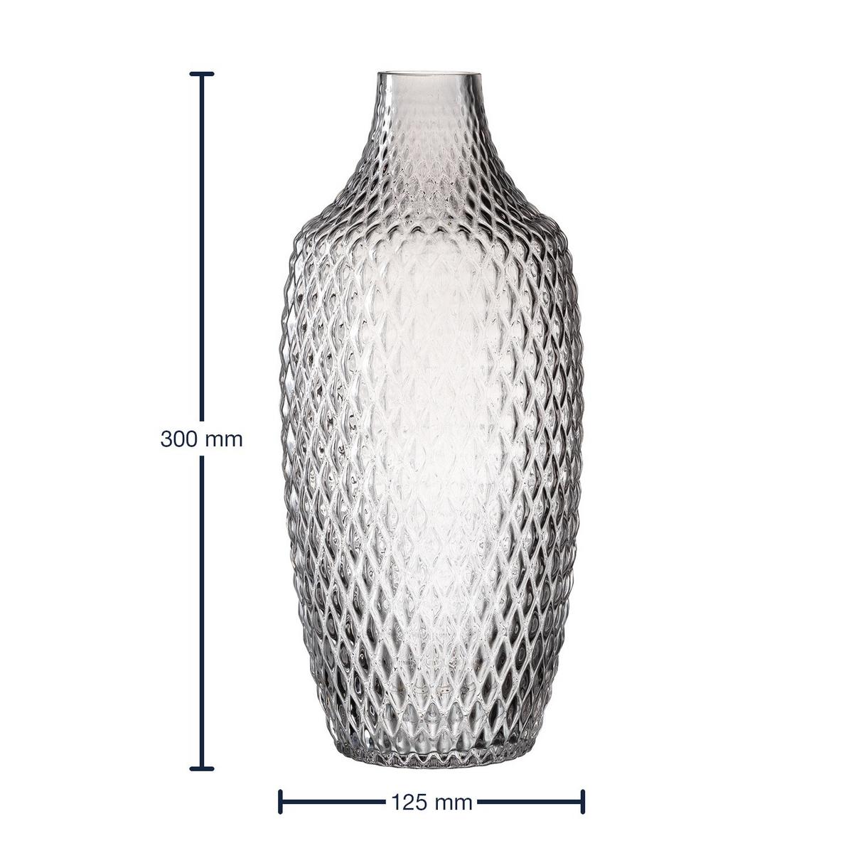 Vase Grau - Grau, Basics, Glas (12,5/30/12,5cm) - Leonardo