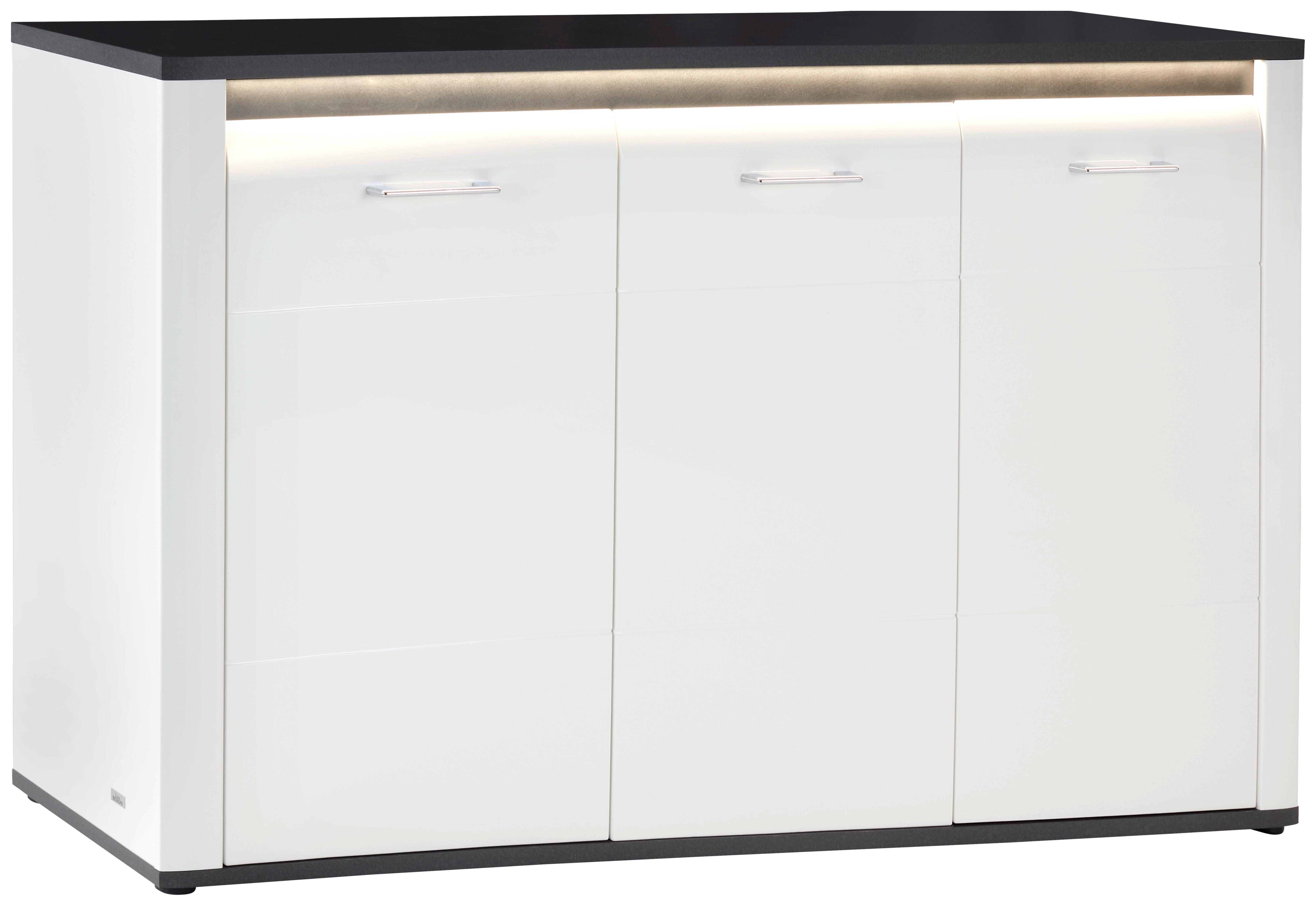 Komoda Sa Vratima Alassio - boja hroma/bela, Moderno, pločasti materijal/plastika (156,3/86,2/40,7cm) - Mömax