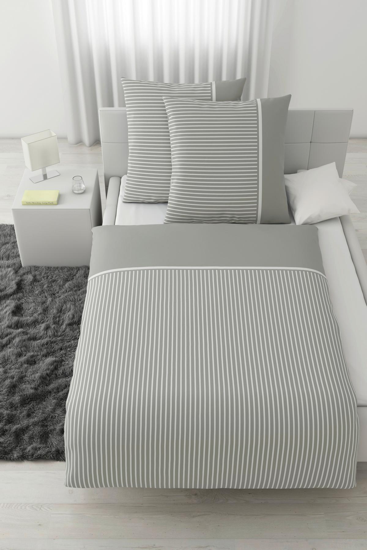 Bettwäsche Johannes XXL Hellgrau ca. 200x200cm - Hellgrau, KONVENTIONELL, Textil (200/200cm) - Mömax
