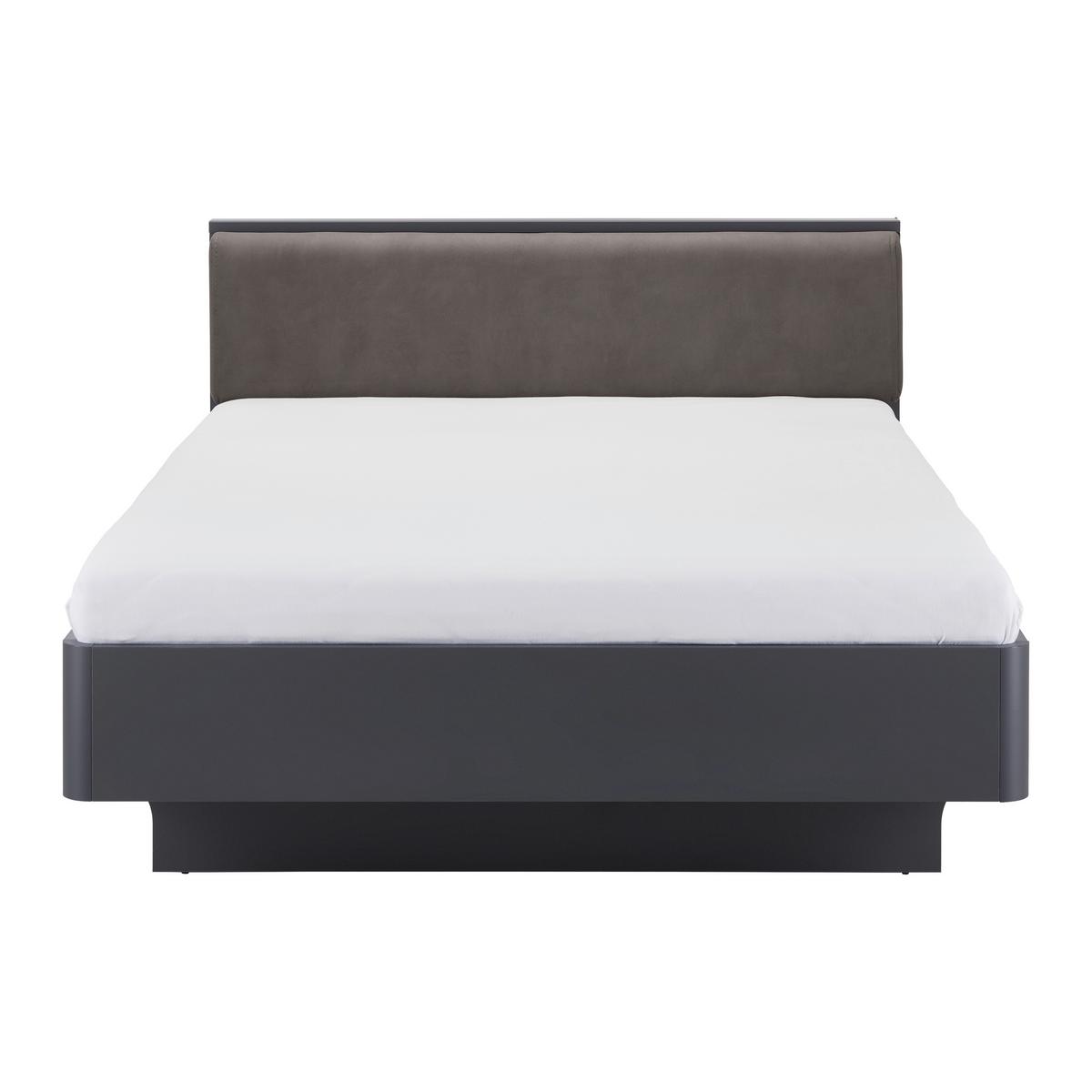 Pat tapițat Mariello 140/200 antracit/maro deschis - antracit/maro deschis, Modern, lemn/textil (140/200cm) - Bessagi Home