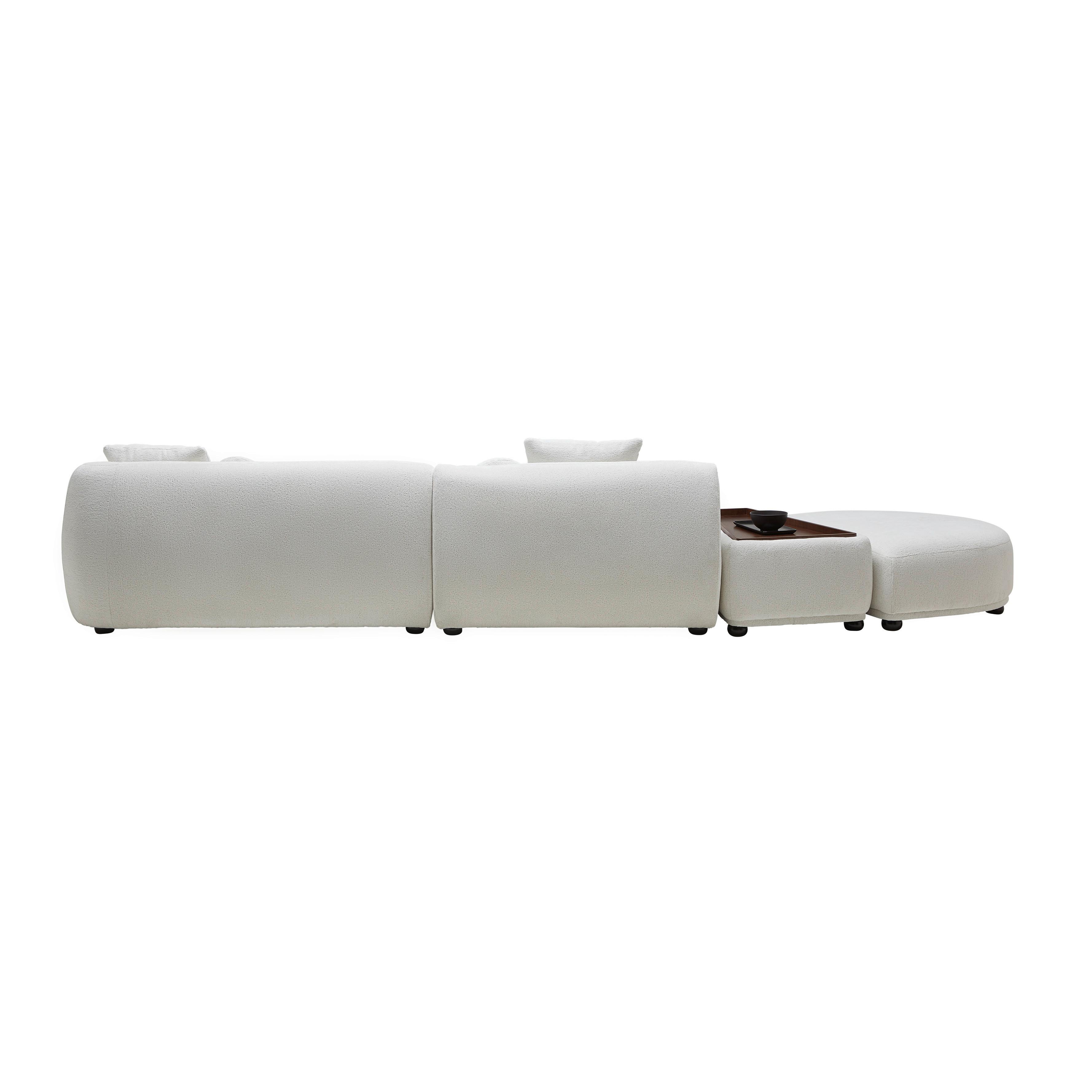 HÖRNSOFFA KIRA - vit/svart, Modern, trä/textil (408/108cm) - Bessagi Home