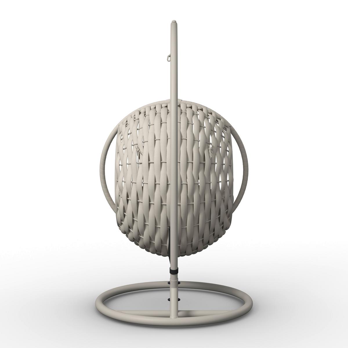 Hängesessel Mira Creme Outdoorstoff/Metall/Kunststoff - Creme, MODERN, Kunststoff/Textil (107/196/120cm) - Bessagi Garden