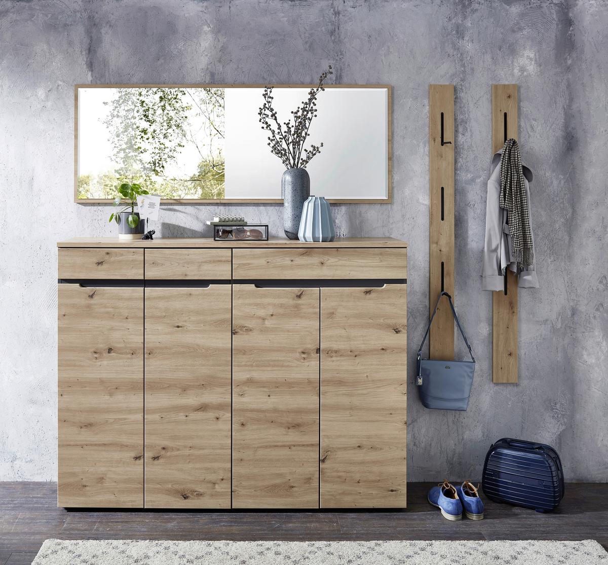 LUSTRO ŚCIENNE DETROIT - dąb artisan, Design, materiał drewnopochodny/szkło (161/60/2cm) - Voleo